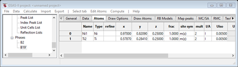 GSAS-II project: <unnamed project>