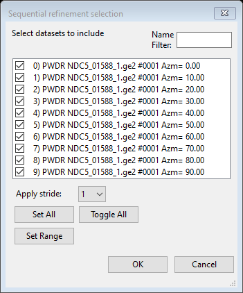 Sequential refinement selection