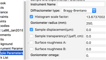 Adding Sample Displacement to Fit