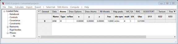 GSAS-II project: <unnamed project>