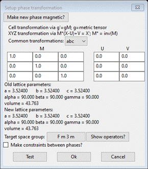 Setup phase transformation