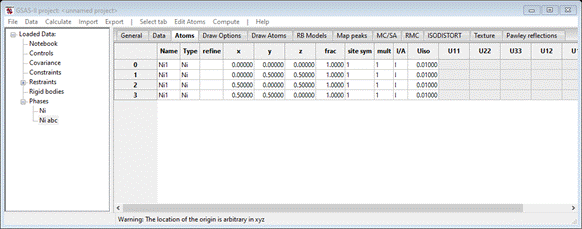 GSAS-II project: <unnamed project>