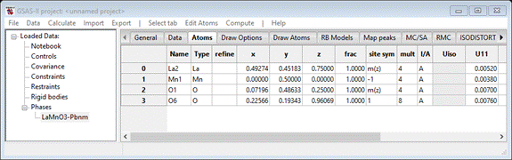 GSAS-II project: <unnamed project>