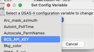 In Preference Window Select BCS_API_KEY