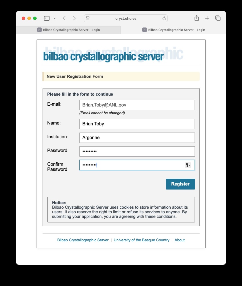 Registration Page