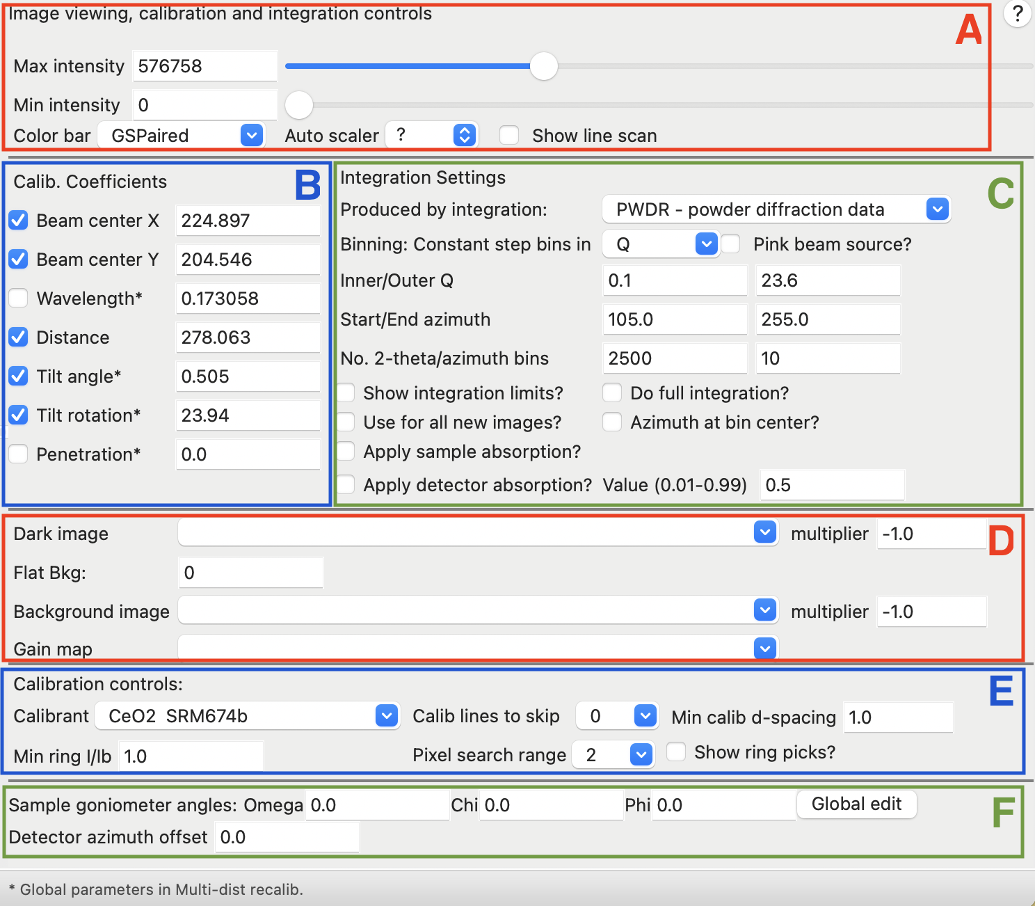 Image Controls Window