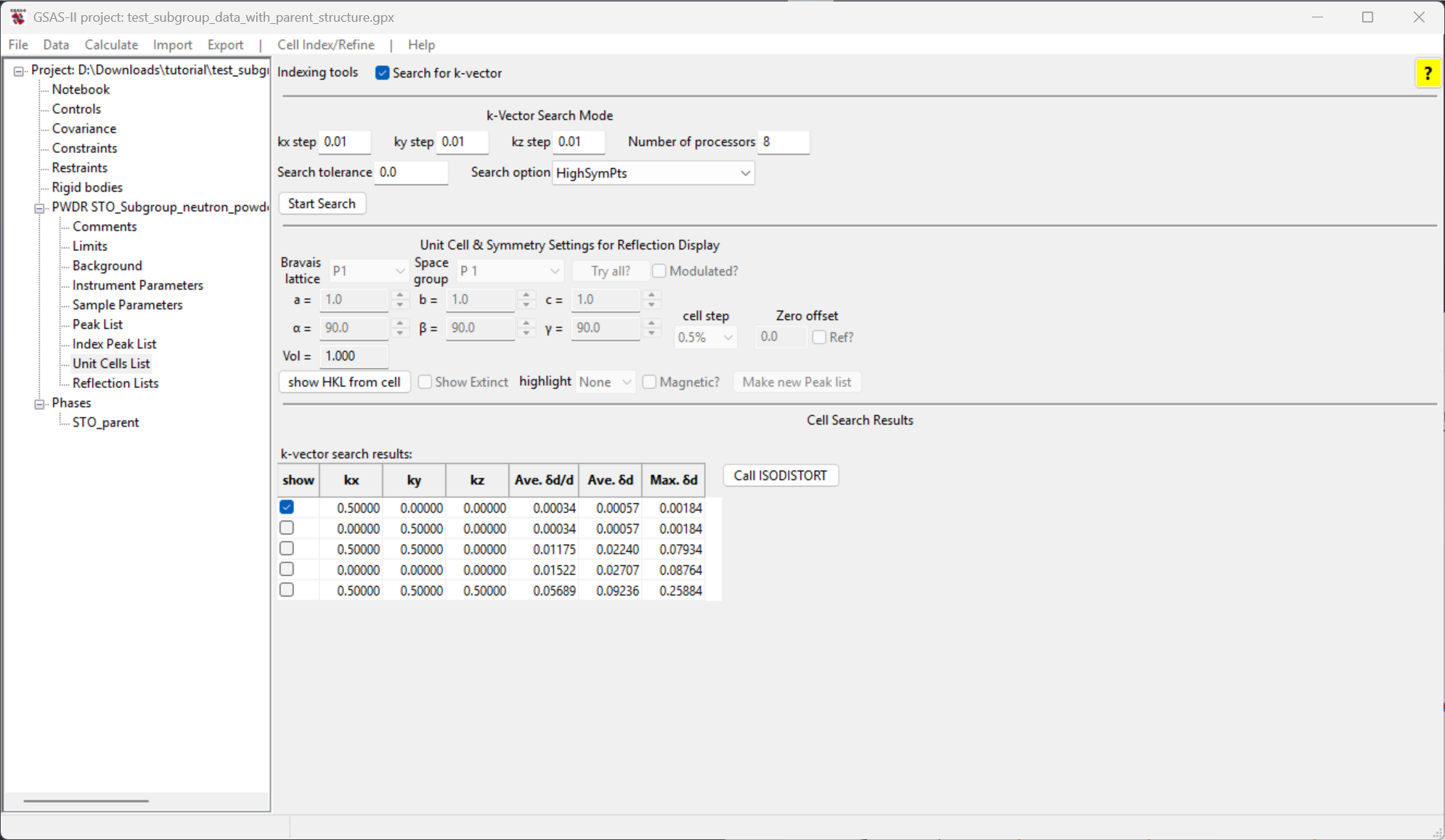 k-vector search result
