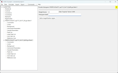 Main window with two data sets