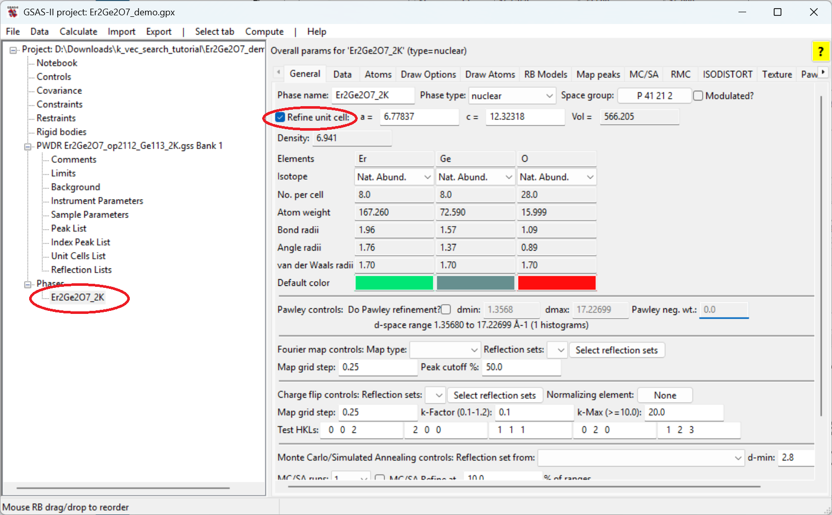 Select Unit Cell Refinement